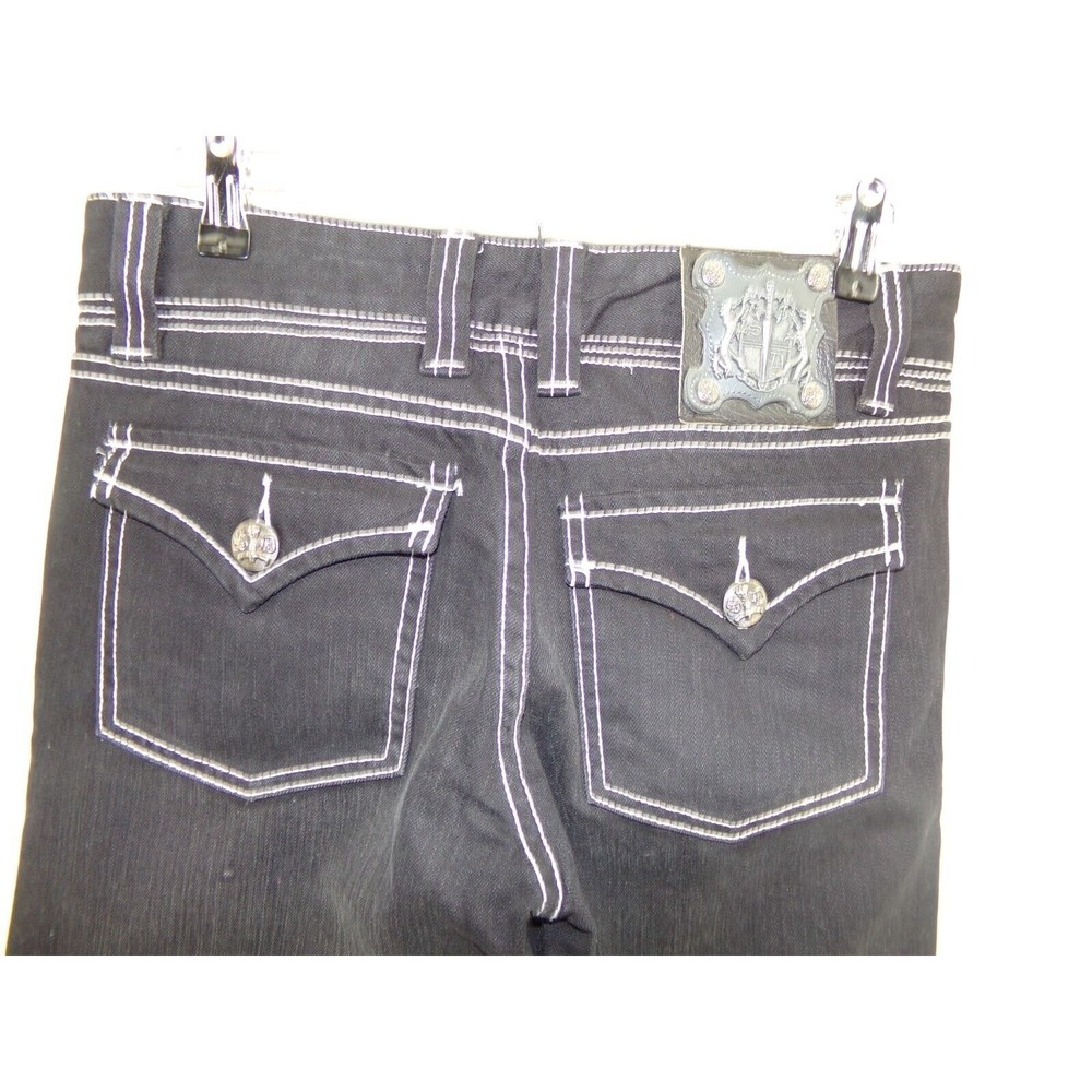 Women's Silver Dagger black distressed straight leg jeans Size 30X33 90's retro